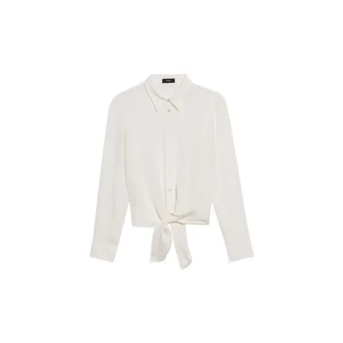 THEORY SS23 Cloud Silk Series Shirts Women's White