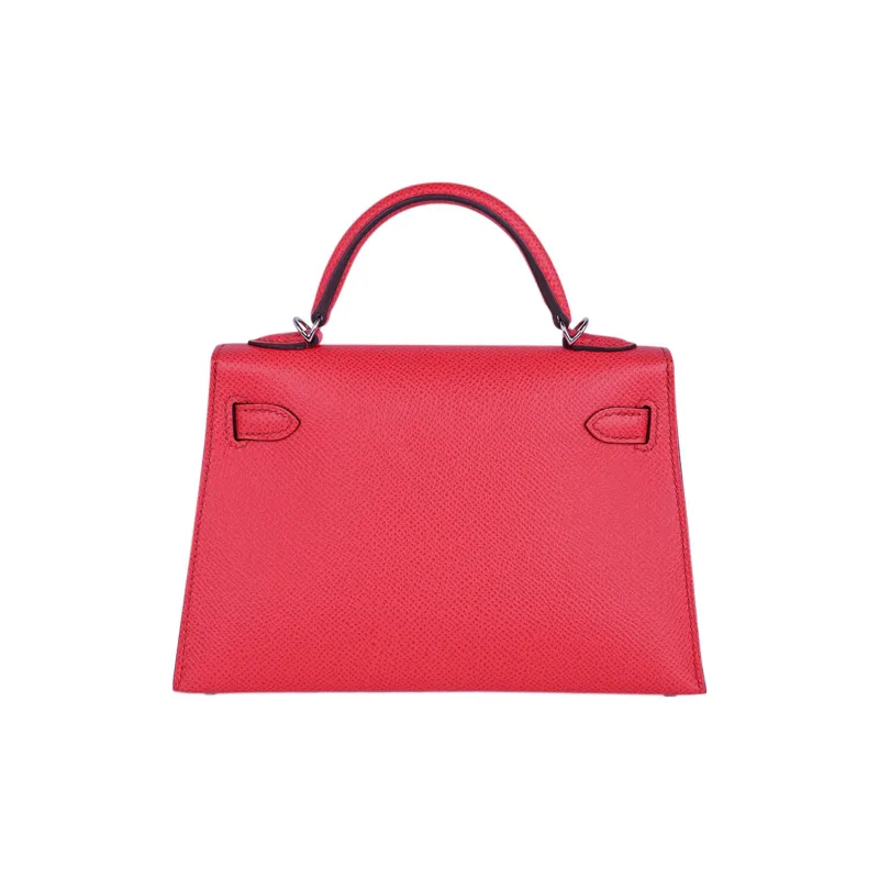 HERMES Kelly Epsom Leather Kelly Bag, Shoulder Bag, Crossbody Bag, Handbag Mini Women's 0E Rose Texas Pink-4
