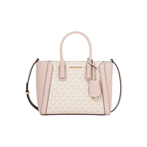 MICHAEL KORS Canvas With Leather Combination Bag Handbag Shoulder Bag Crossbody Bag Small Size Women's White & Pink