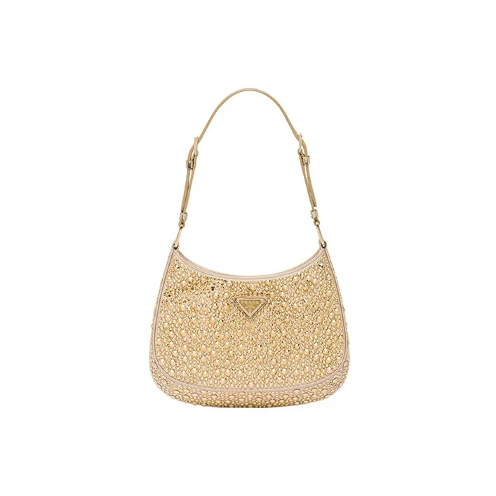 PRADA Cleo Fabric Shoulder Bag Handbag Shoulder Bag Women's Gold-0