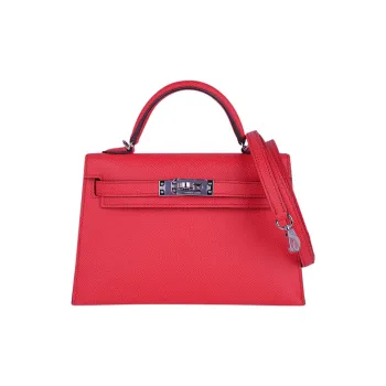 HERMES Mini Kelly Epsom Leather Kelly Bag Shoulder Bag Crossbody Bag Handbag Mini Women's 0E Rose Texas Pink