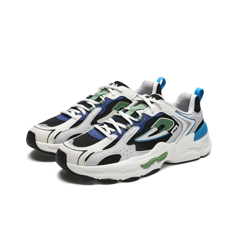 FILA Y2K Slip Resistant Low Top Casual Shoes Men's White Black Lotus Gray-2