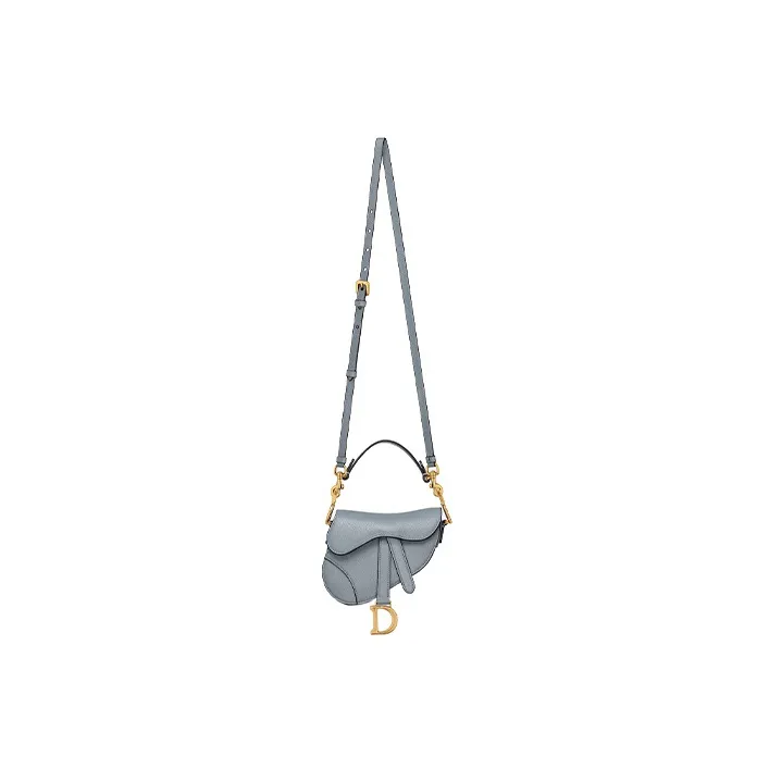 DIOR Saddle Sheepskin Saddle Bag Shoulder Bag Crossbody Bag Handbag Extra Mini Women's Powder Blue/Haze Blue-1