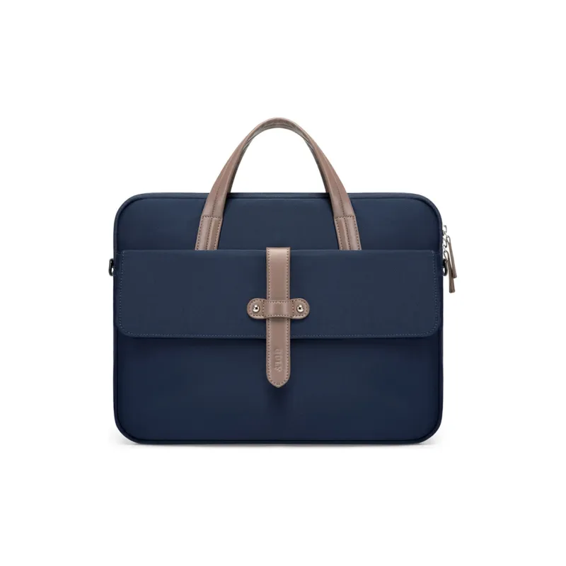 GOLF Fabric Briefcase, One Shoulder Crossbody Handheld Laptop Bag Large Size Women's Dusty Pink/Dark Blue-1