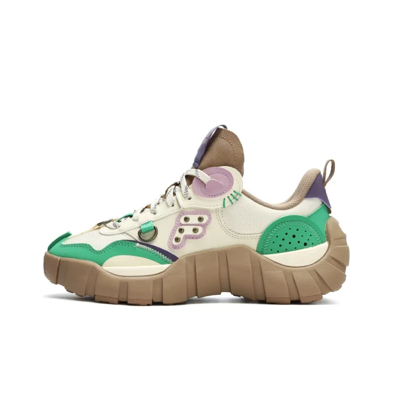 FILA FUSION BONE Spine Bone Shoes Anti Slip Wear Resistant Low Top Casual Shoes Women's Cloud Green Rose-0