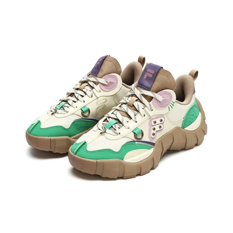 FILA FUSION BONE Spine Bone Shoes Anti Slip Wear Resistant Low Top Casual Shoes Women's Cloud Green Rose-1