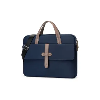 GOLF Fabric Briefcase, One Shoulder Crossbody Handheld Laptop Bag Large Size Women's Dusty Pink/Dark Blue