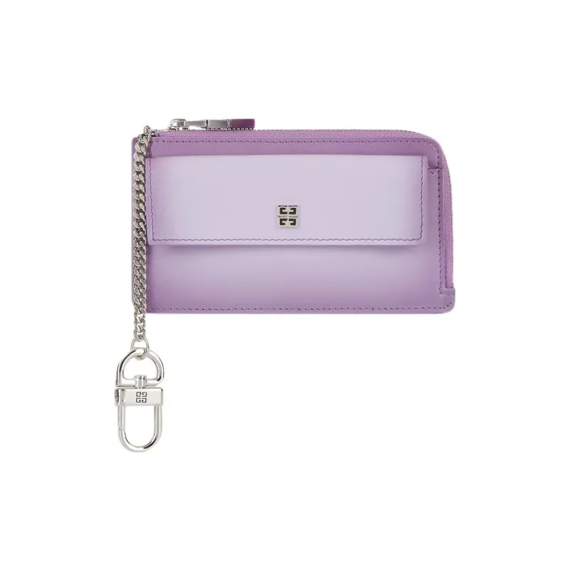Givenchy 4G Cow Leather Card Holder Women's Purple-0