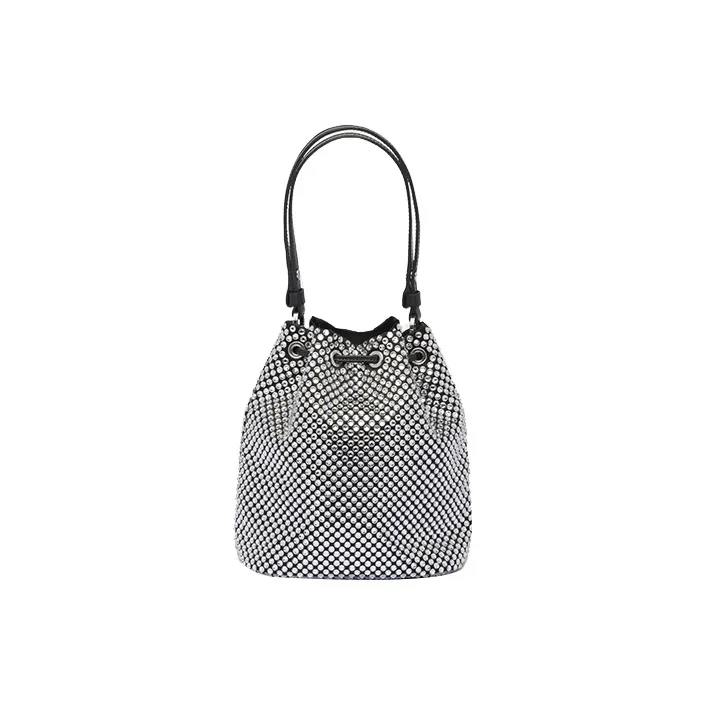 PRADA Fabric Bucket Bags Shoulder Bag Crossbody Bag Handbag Mini Women's Black-2