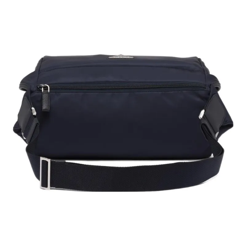 PRADA Recycled Nylon Fabric With Leather Crossbody Bag Shoulder Bag Men's Marine Blue-1