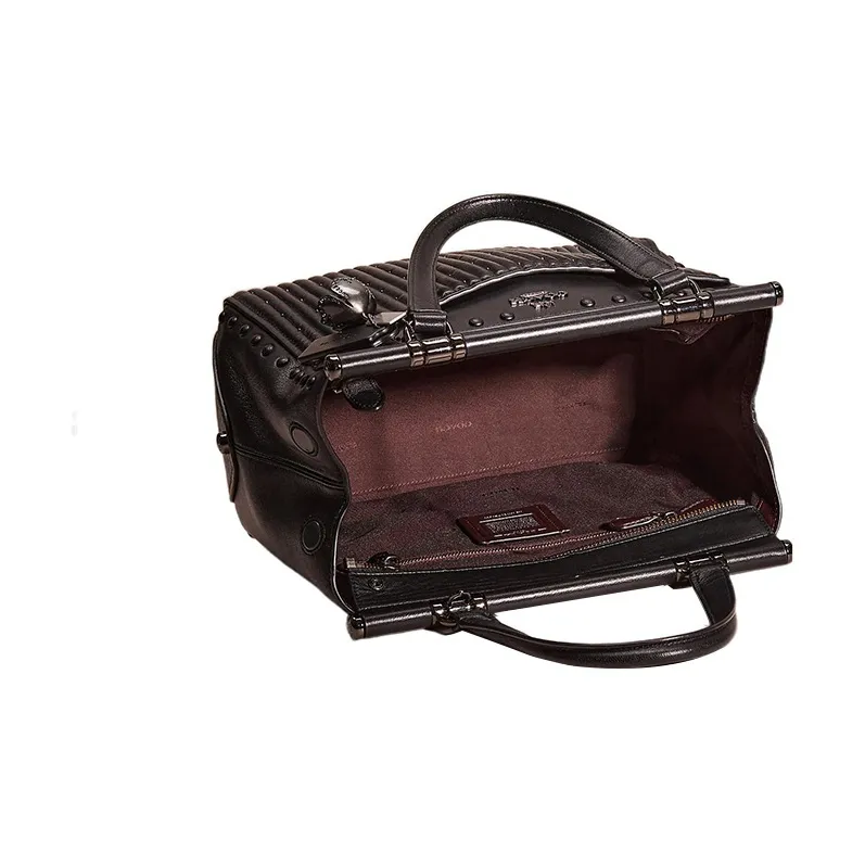 COACH Grace Nappa Leather Shoulder Bag Crossbody Bag Handbag Large Size Women's Black-4
