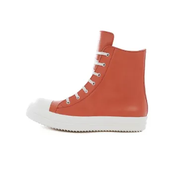 RICK OWENS/RO Cortina Grease Mid Top Stylish Skateboarding Shoes Men's Orange