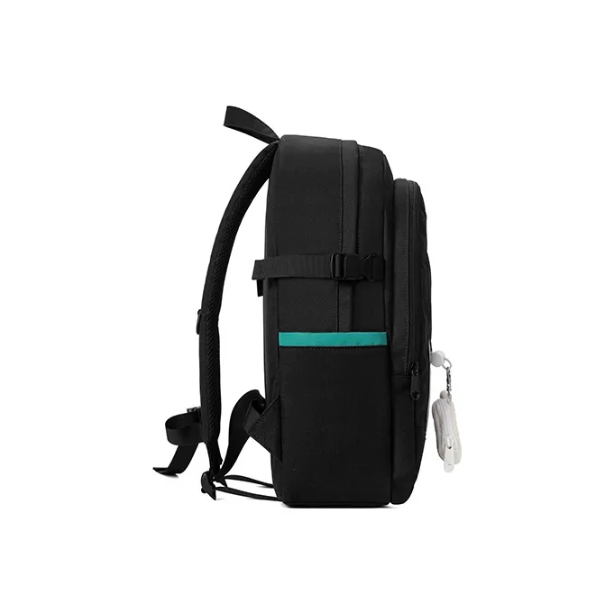 MR.ACE HOMME Polyester Backpack Medium Size Unisex Preppy Black/Mocha/Elf Green-2