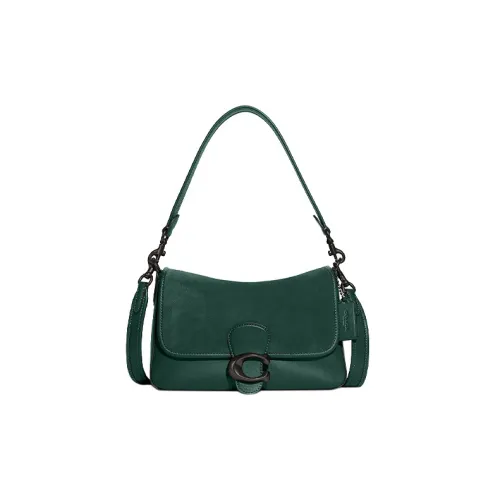 COACH Tabby Leather Suede Bonded Portable Crossbody Bag Shoulder Bag Women's Forest Green