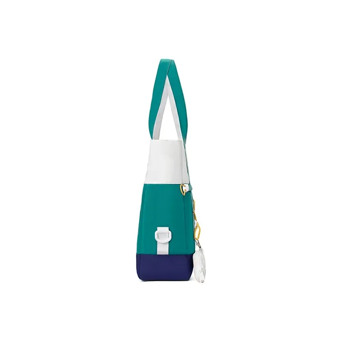 MR.ACE HOMME Polyamide Tote Bag, Shopping Bag, Handbag, Shoulder Bag Women's Coral Blue/Azure/Chestnut Brown-2
