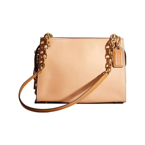 COACH Rogue Smooth Calf Leather Portable Crossbody Bag, Shoulder Bag Women's Beech Wood Color