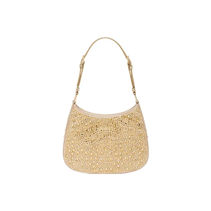 PRADA Cleo Fabric Shoulder Bag Handbag Shoulder Bag Women's Gold-1
