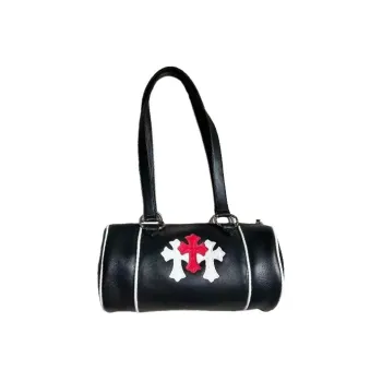 Chrome Hearts Leather Bucket Bag Shoulder Bag Handbag Women's Black