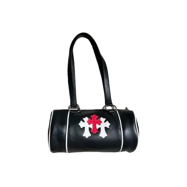 Chrome Hearts Leather Bucket Bag Shoulder Bag Handbag Women's Black-0