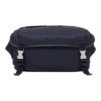 PRADA Recycled Nylon Fabric With Leather Crossbody Bag Shoulder Bag Men's Marine Blue
