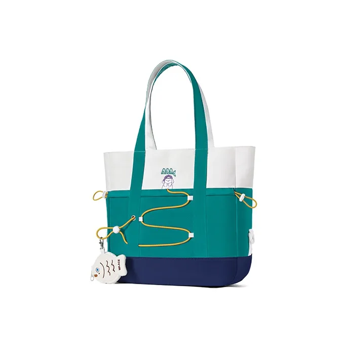 MR.ACE HOMME Polyamide Tote Bag, Shopping Bag, Handbag, Shoulder Bag Women's Coral Blue/Azure/Chestnut Brown-1