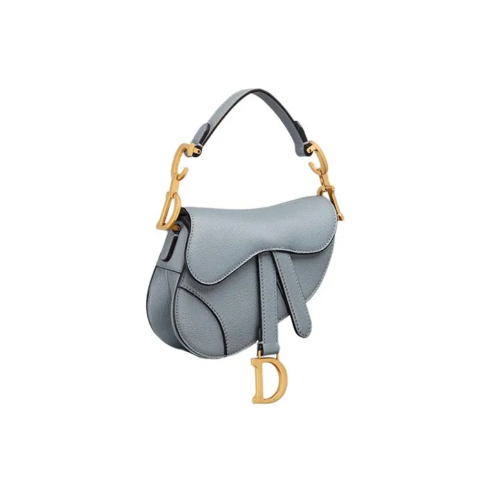 DIOR Saddle Sheepskin Saddle Bag Shoulder Bag Crossbody Bag Handbag Extra Mini Women's Powder Blue/Haze Blue-2