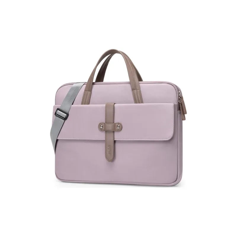 GOLF Fabric Portable One Shoulder Crossbody Briefcase Laptop Bag Large Size Women's Dusty Pink/Dark Blue-3