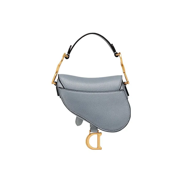 DIOR Saddle Sheepskin Saddle Bag Shoulder Bag Crossbody Bag Handbag Extra Mini Women's Powder Blue/Haze Blue-3