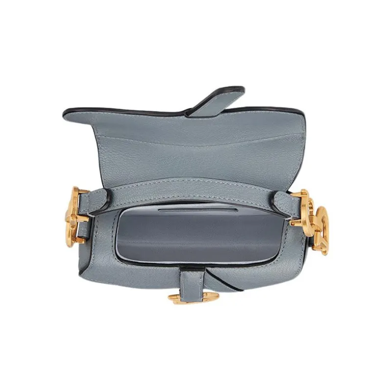 DIOR Saddle Sheepskin Saddle Bag Shoulder Bag Crossbody Bag Handbag Extra Mini Women's Powder Blue/Haze Blue-5