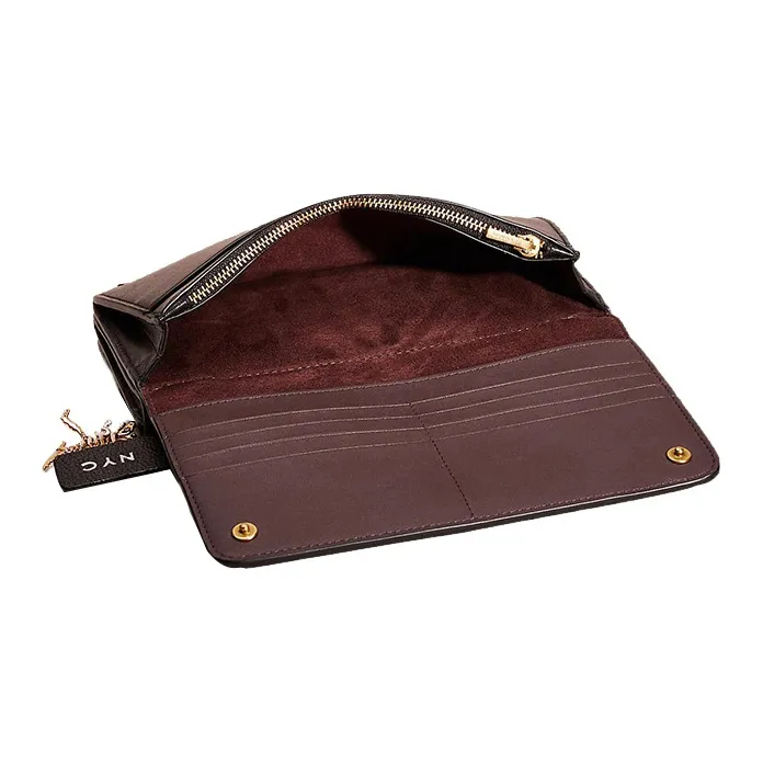 COACH Slim Wallet Calfskin Shoulder Bag Crossbody Bag Wallets Women's Black-2