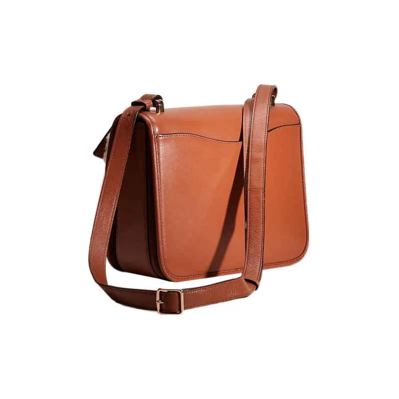 COACH Page Calfskin Portable Crossbody Bag Shoulder Bag Women's Brown & White-1