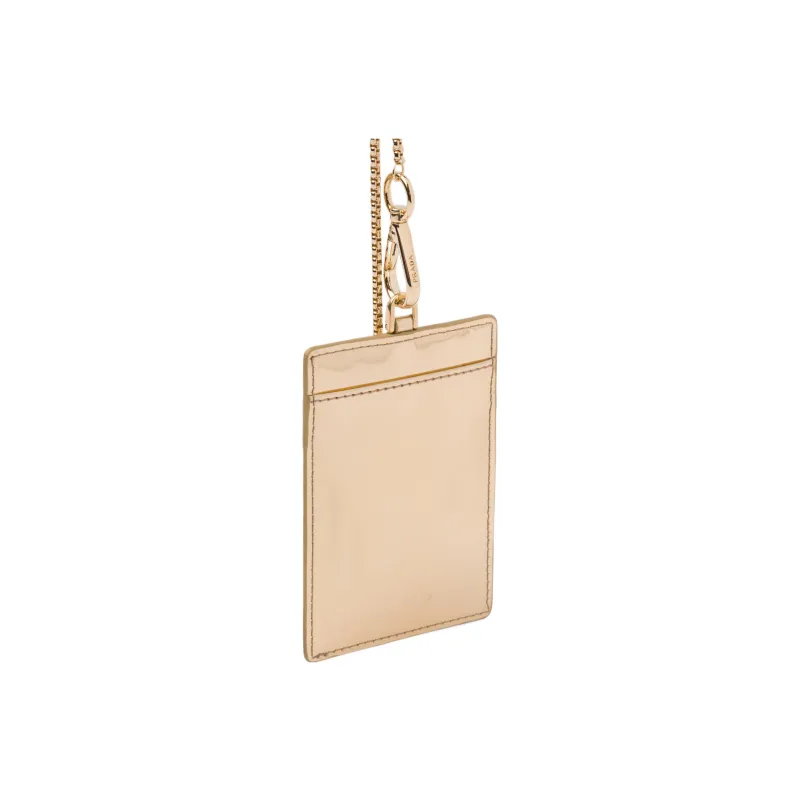 PRADA Leather Card Holder Women's Gold-1