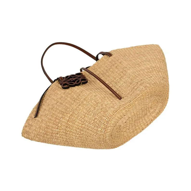 LOEWE Elephant Grass With Calfskin Handbag, Shoulder Bag Women's Natural-4
