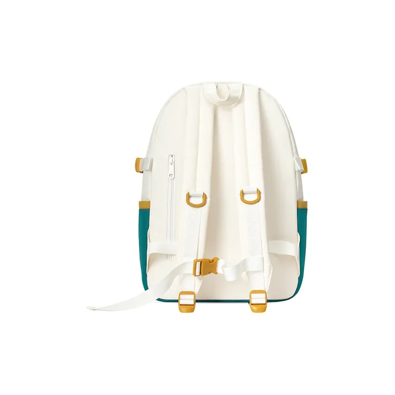 MR.ACE HOMME Polyester Backpack Medium Size Unisex Preppy Black/Mocha/Elf Green-11