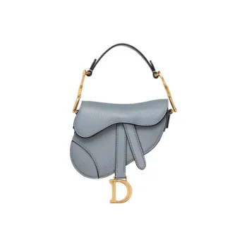 DIOR Saddle Sheepskin Saddle Bag Shoulder Bag Crossbody Bag Handbag Extra Mini Women's Powder Blue/Haze Blue