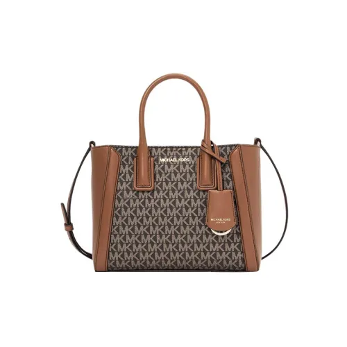 MICHAEL KORS Canvas With Leather Combination Bag Handbag Shoulder Bag Crossbody Bag Small Size Women's Brown & Umber