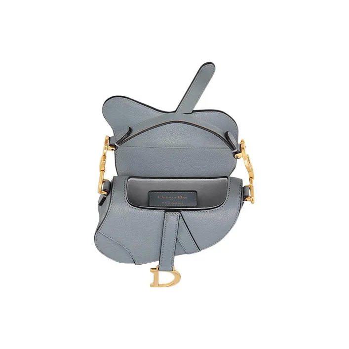 DIOR Saddle Sheepskin Saddle Bag Shoulder Bag Crossbody Bag Handbag Extra Mini Women's Powder Blue/Haze Blue-4