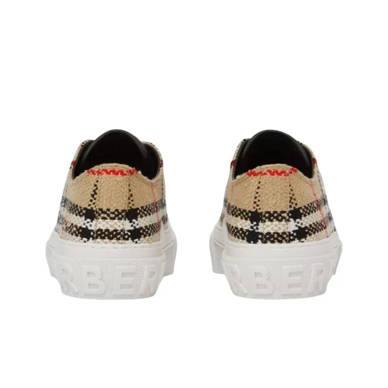 Burberry Vintage Check Boucle Low-Top Sneakers Beige Women's-3