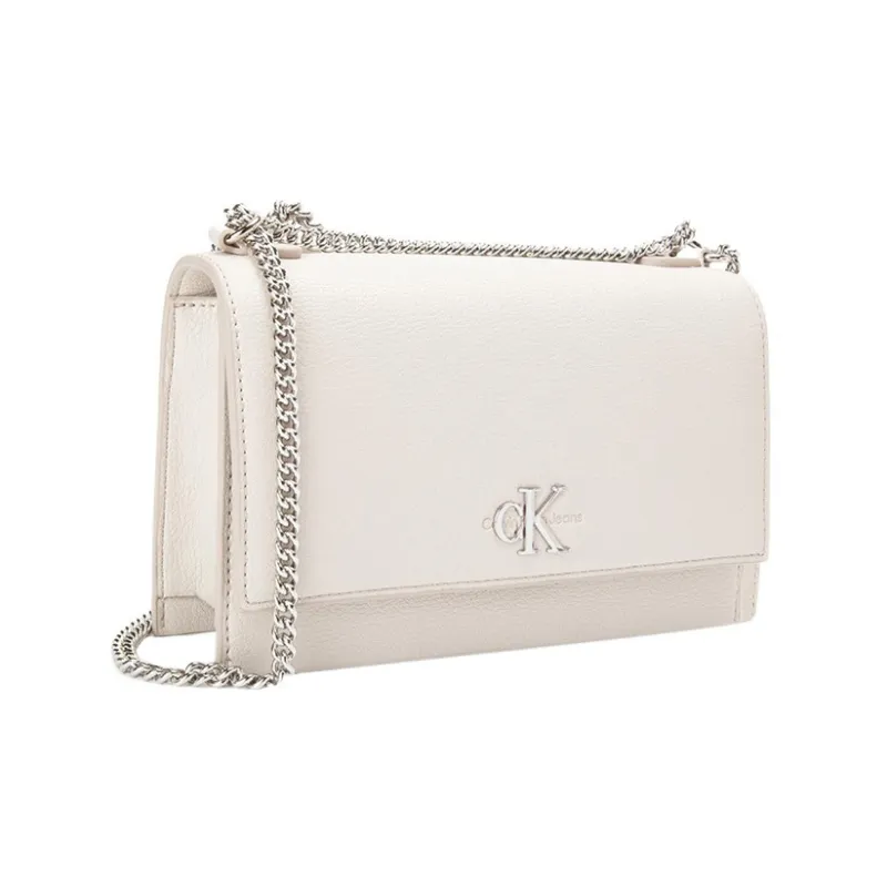 CALVIN KLEIN Synthetic Material Shoulder Bag, Crossbody Bag Regular Women's Ecru-1