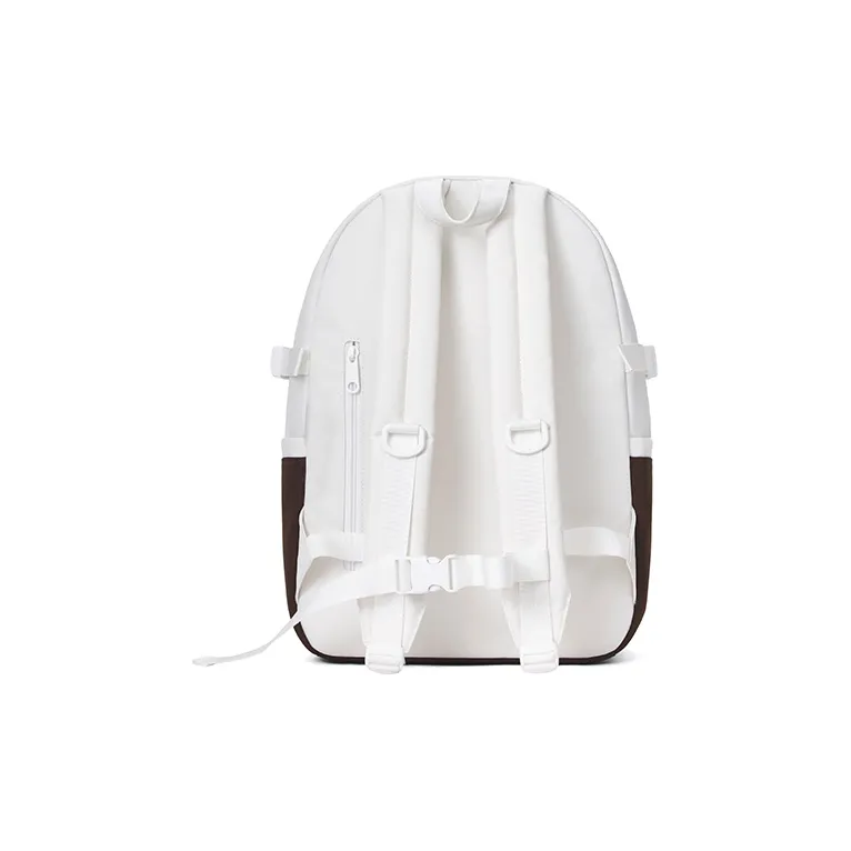 MR.ACE HOMME Polyester Backpack Medium Size Unisex Preppy Black/Mocha/Elf Green-7