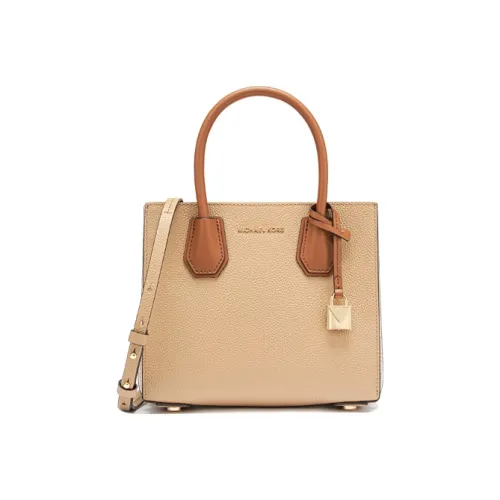 MICHAEL KORS Mercer Cow Leather Trunk Bag, Tote Bag, Shopping Bag, Crossbody Bag, Handbag Medium Size Women's Camel