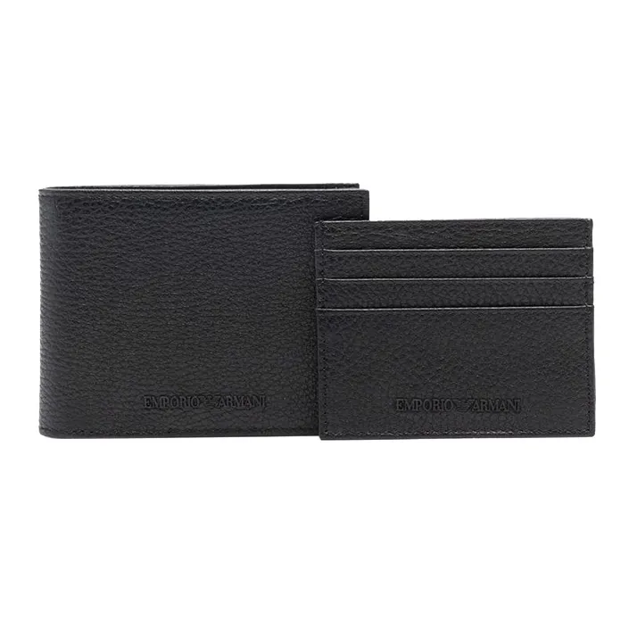 EMPORIO ARMANI Leather Wallet Men's Black-1