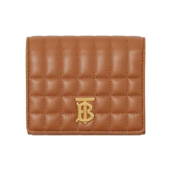 Burberry Lola Lola Bag Lambskin Patchwork Leather Wallet Small Size Women's Brown