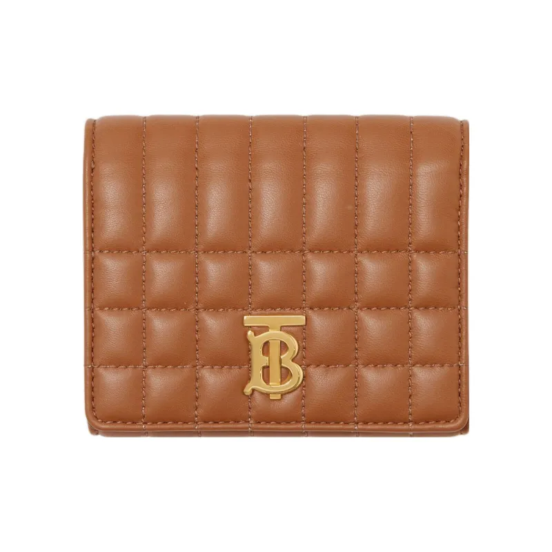Burberry Lola Lola Bag Lambskin Patchwork Leather Wallet Small Size Women's Brown-0