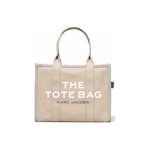 MARC JACOBS Cotton Tote Bag, Shopping Bag, Shoulder Bag, Crossbody Bag, Handbag Large Size Women's Beige/Gray
