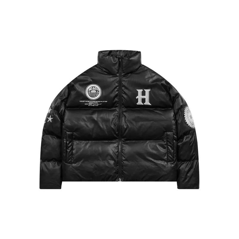 HARSH AND CRUEL FW22 Stand Collar Loose Fit Puffer Jacket Unisex Black-1