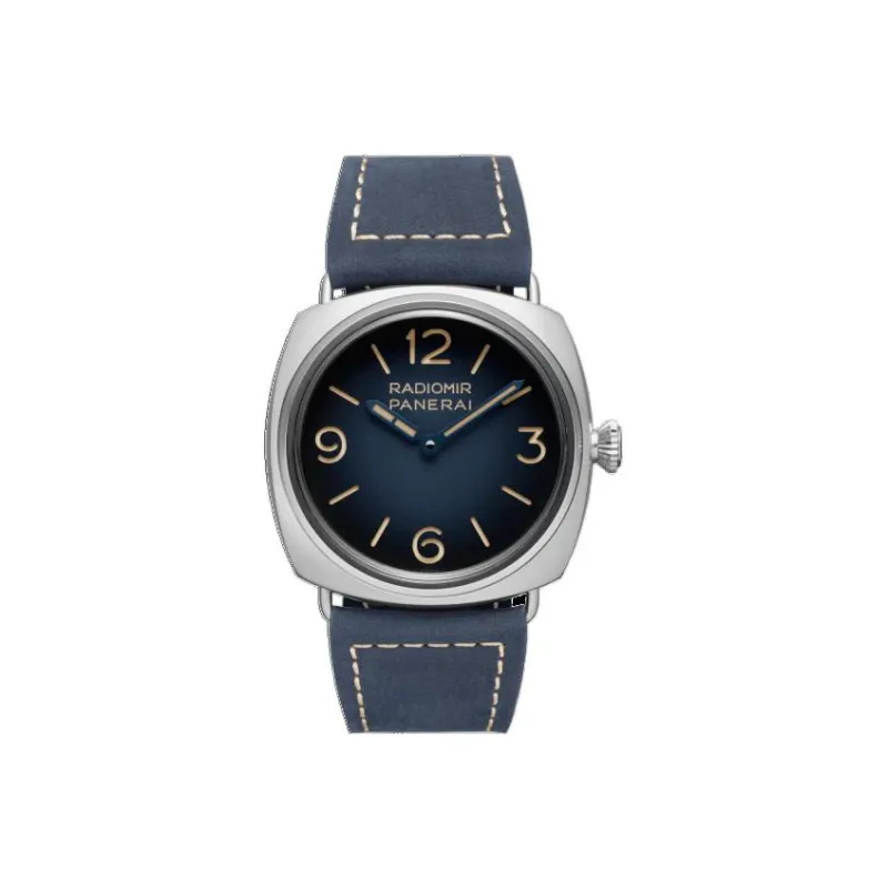 PANERAI RADIOMIR Collection Manual Mechanical Movement Men's Watch 45mm Blue Dial Stainless Steel Case PAM01335-0