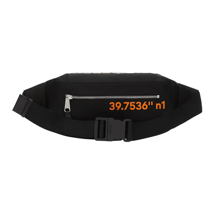 Burberry Leather Sling Bag Fanny Pack Men's Black/Orange-2