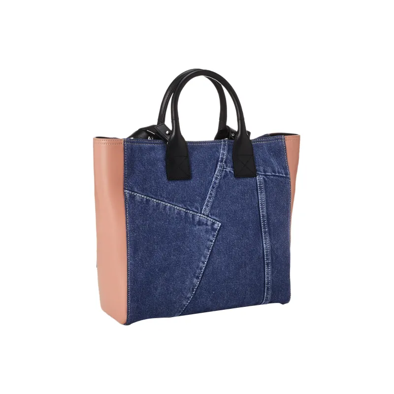 DIESEL Denim Patchwork Crossbody One Shoulder Handbag Women's Blue/Pink-1