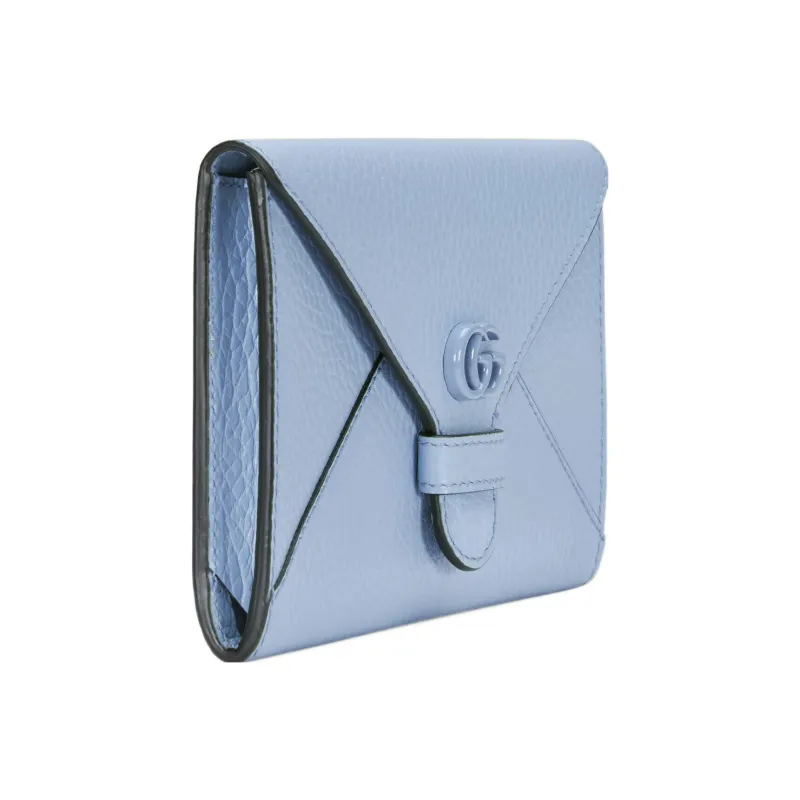 GUCCI GG Marmont Leather Wallets Card Holders Women's Light Blue-1